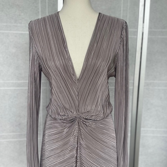 NWT ROTATE by Birger Christensen Raindrops Number 7 Pleat Midi Dress sz 8 - Picture 2 of 11